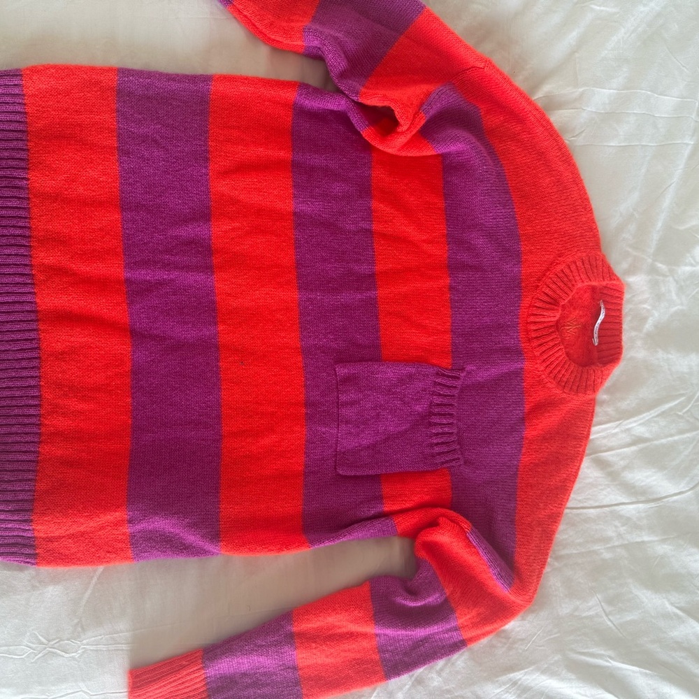 JW ANDERSON - MOHAIR - Orange and Purple Striped Sweater